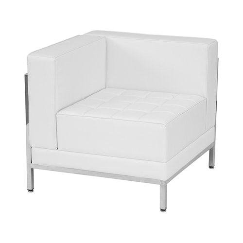 Fauteuil en coin gauche zack blanc