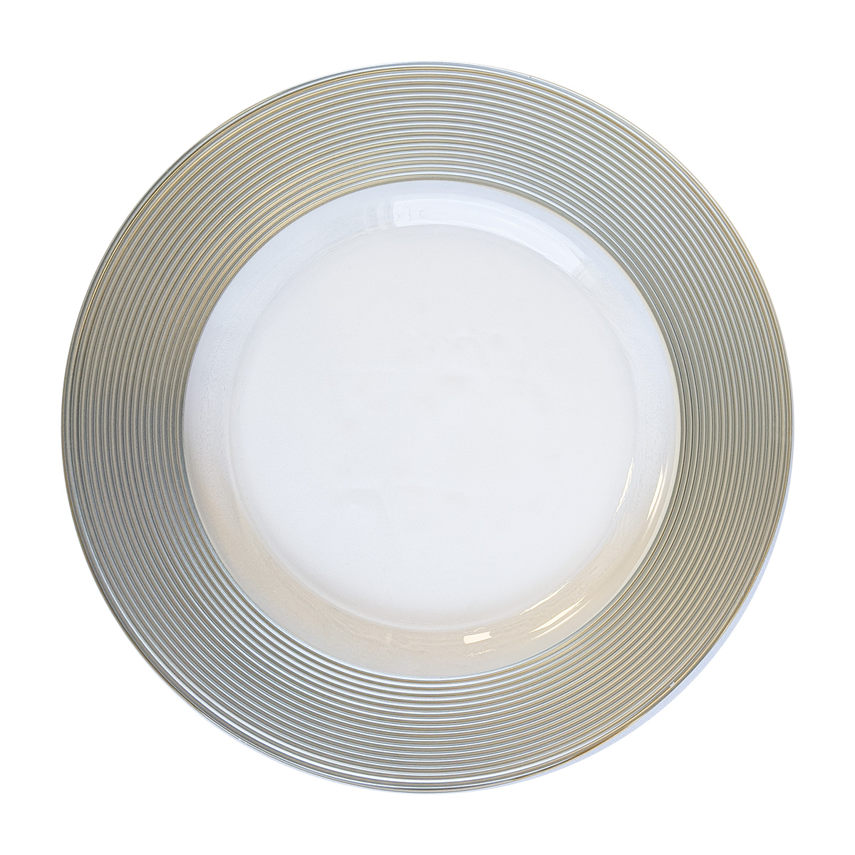 Sous-assiette argent vitré