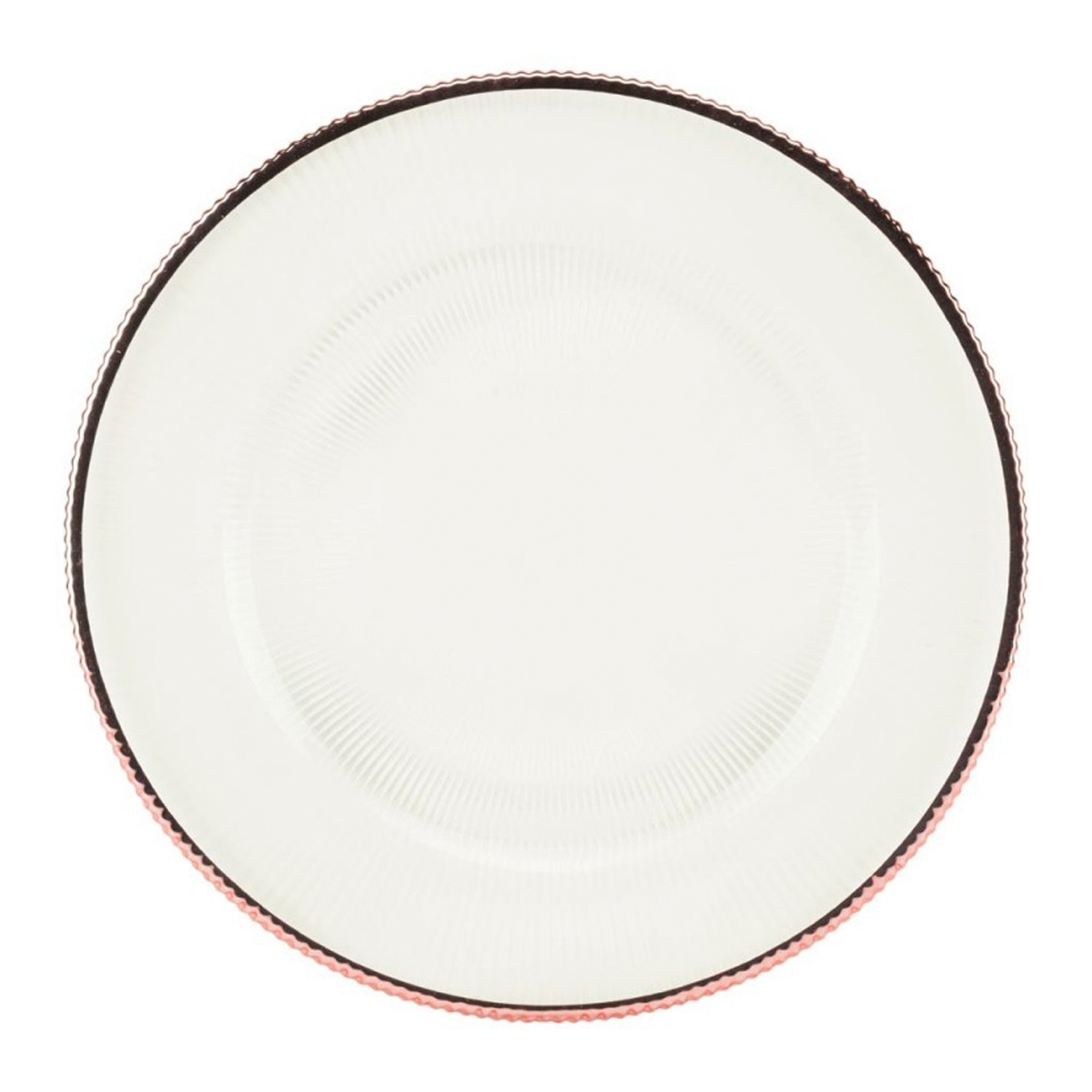 Sous-assiette lignée or-rose 