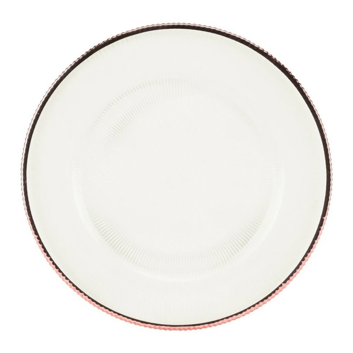 Sous-assiette lignée or-rose 