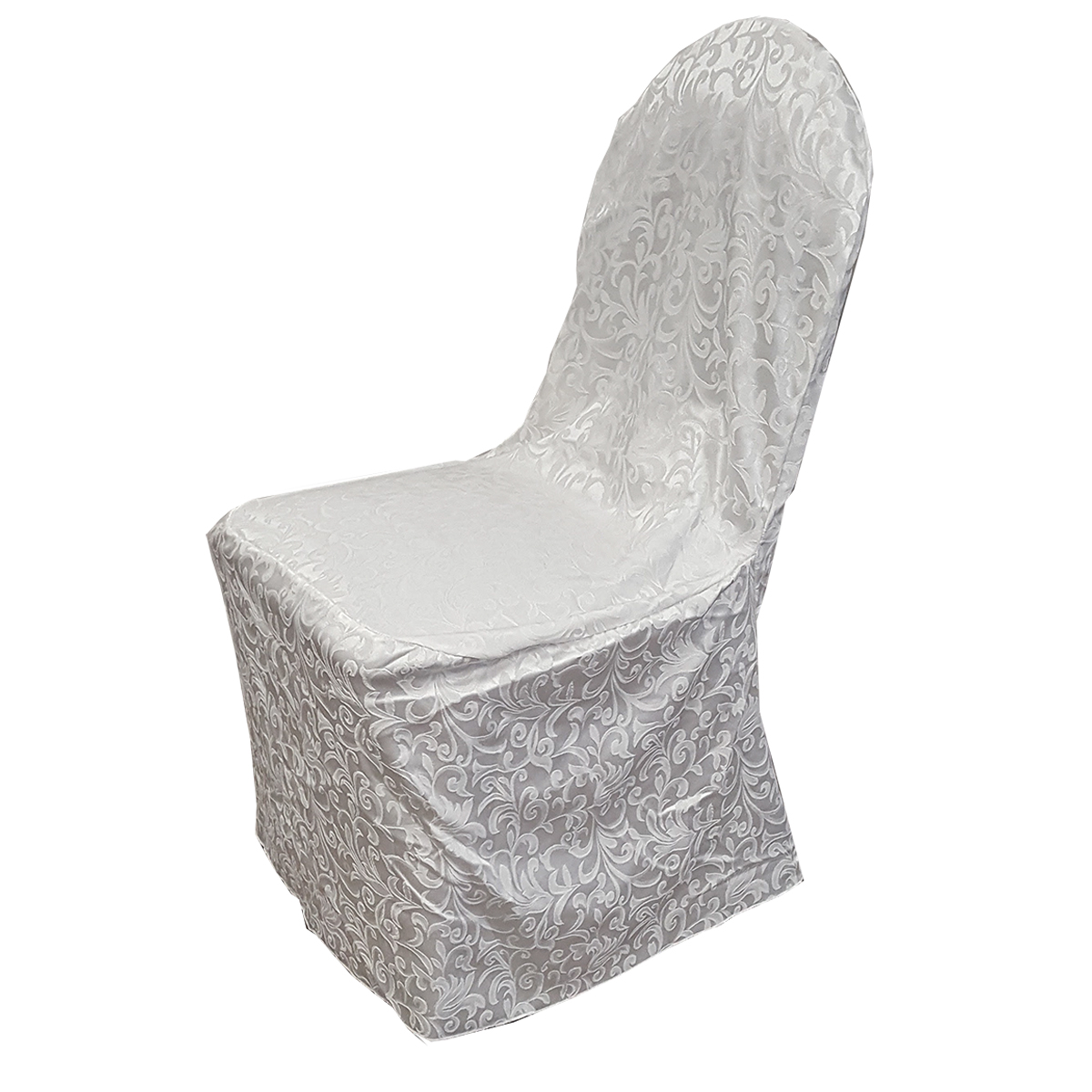 Housse de chaise, damassée blanche