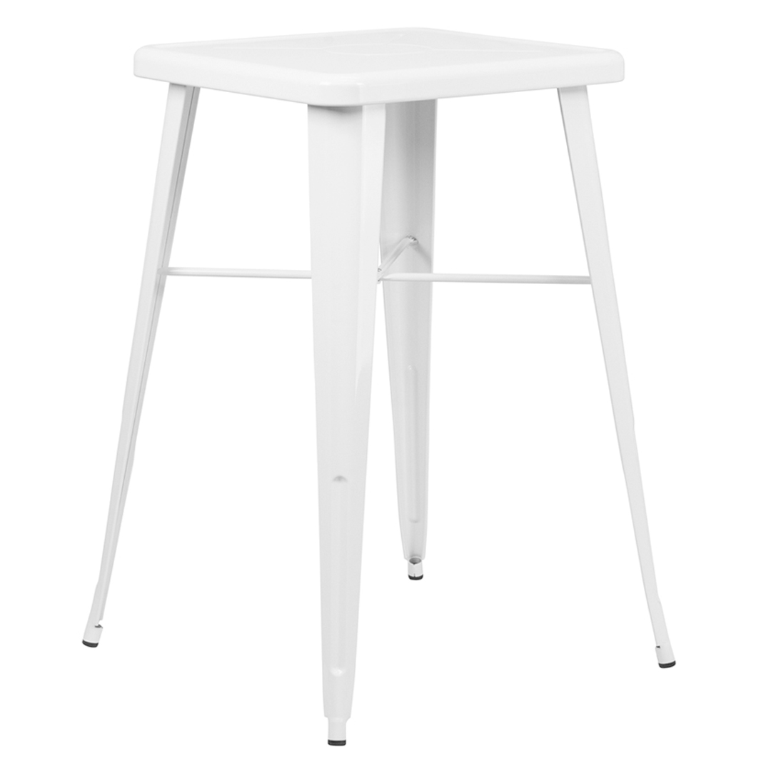 24'' x 24'' - white tolix cocktail table