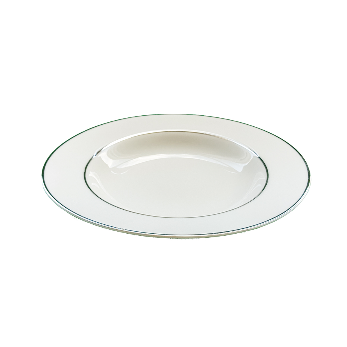 Assiette à soupe lignée argent 