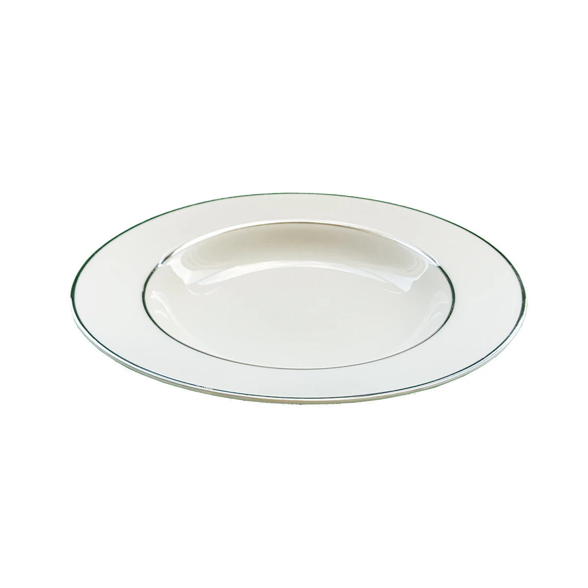 Assiette à soupe lignée argent 