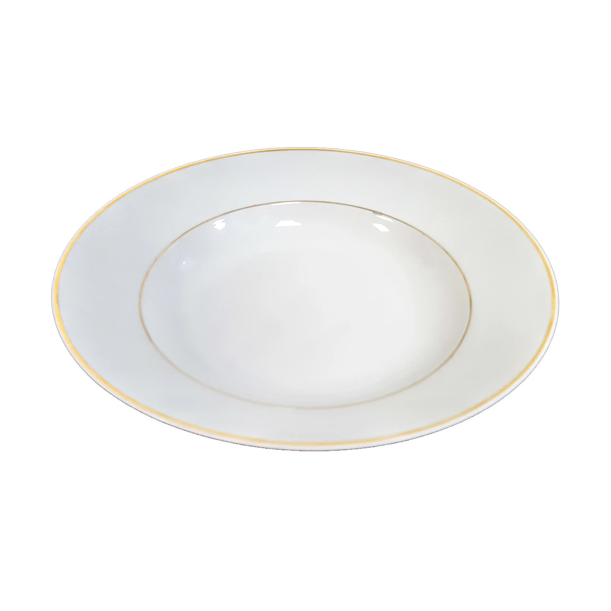 Assiette à soupe lignée or - 9.25" 
